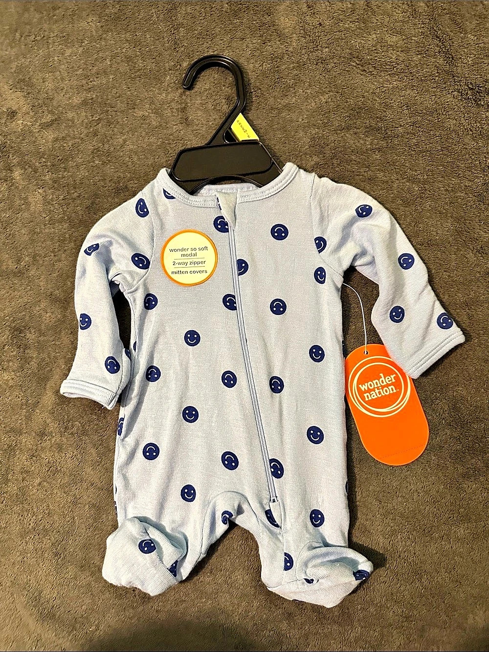 Preemie Footie in Blue & White NWT